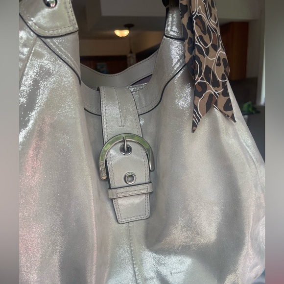 Coach Metallic Biege Shimmering Leather
Maggie Shoulder Bag - Picture 4 of 12